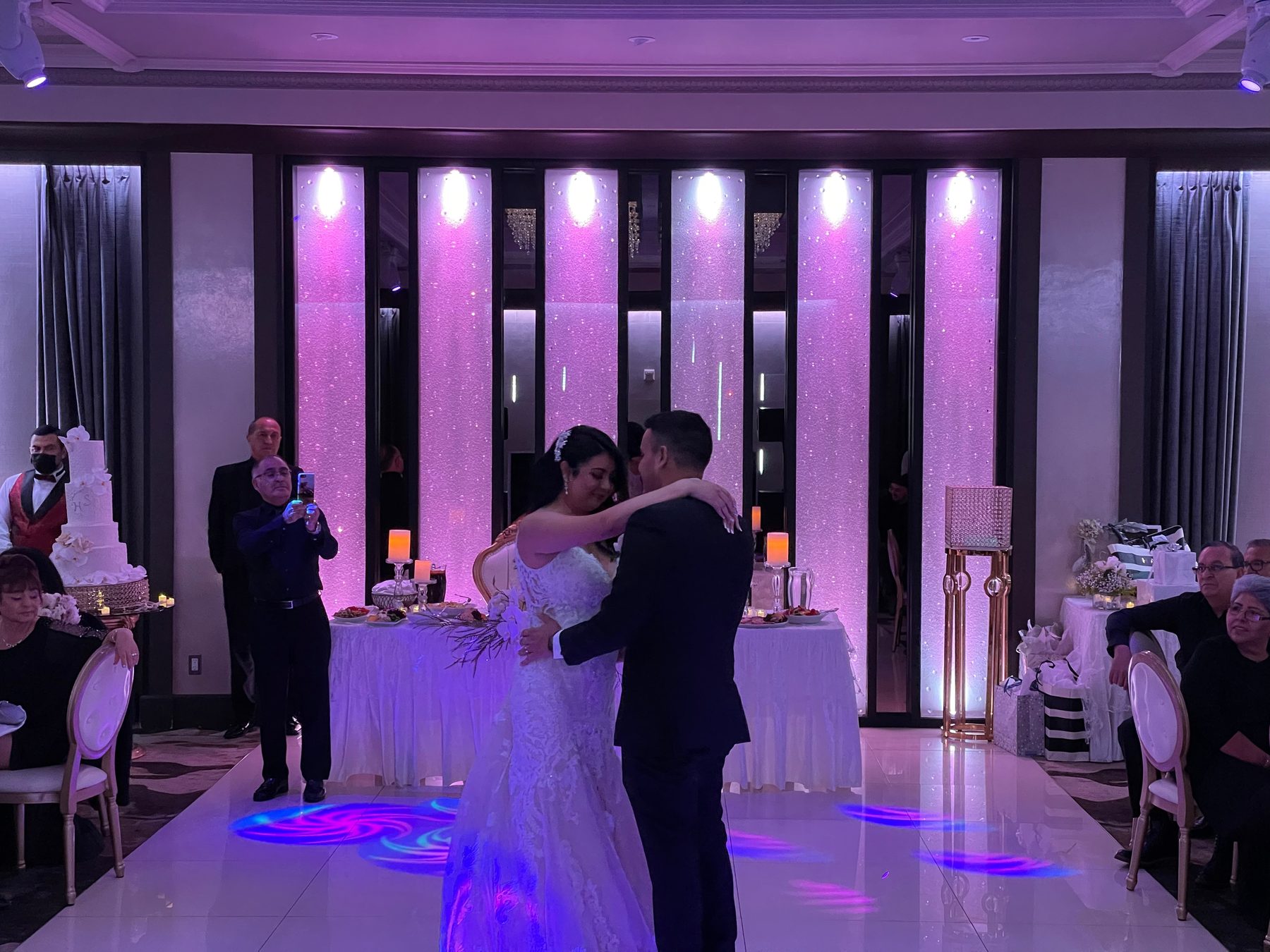 Wedding purple uplighting first dance Los Angeles